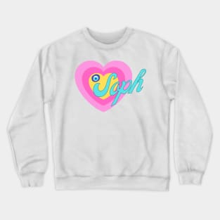 Soph in Colorful Heart Illustration Crewneck Sweatshirt